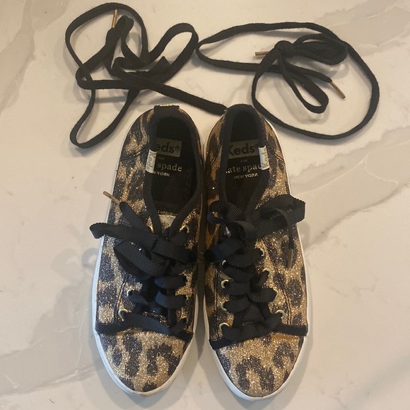 Keds Other - Glitter animal print Keds For Kate Spade little girls size 13